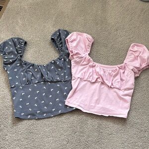Stylish Pink and Gray Women's Tops